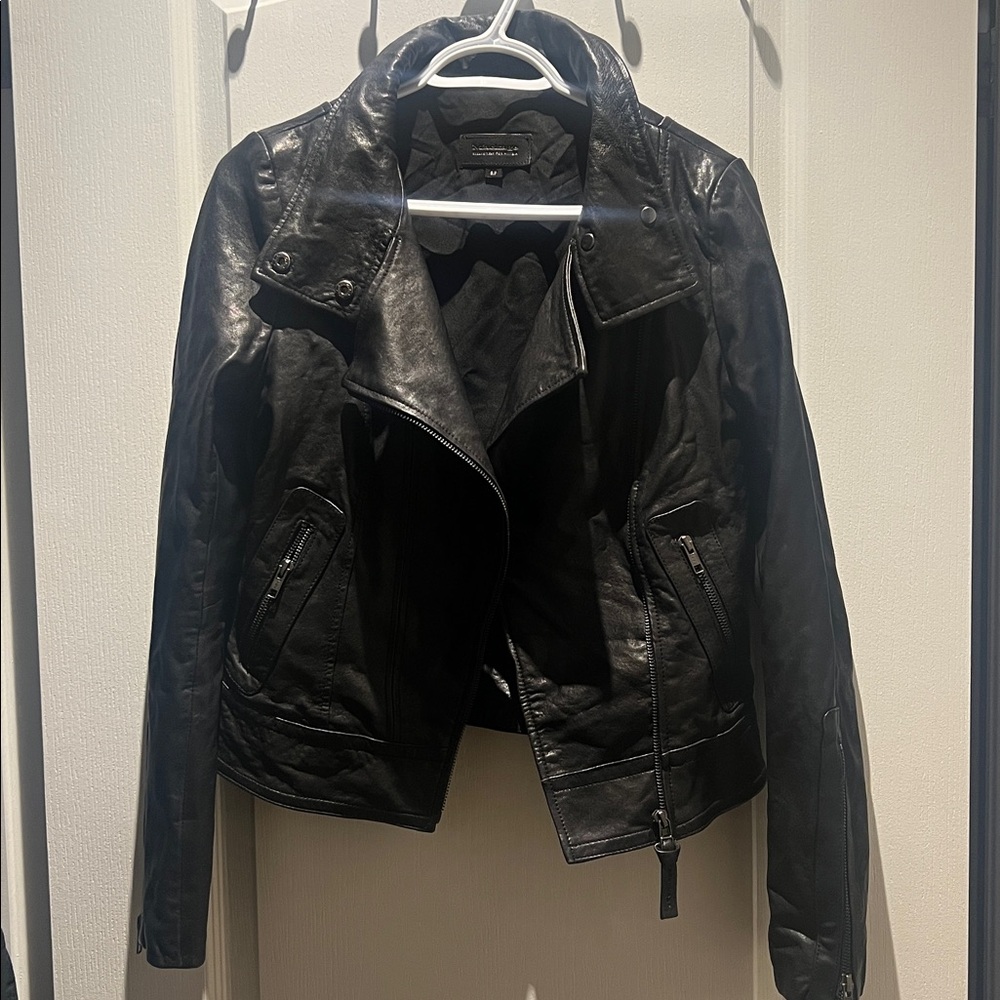 Mackage Black Leather Biker Jacket